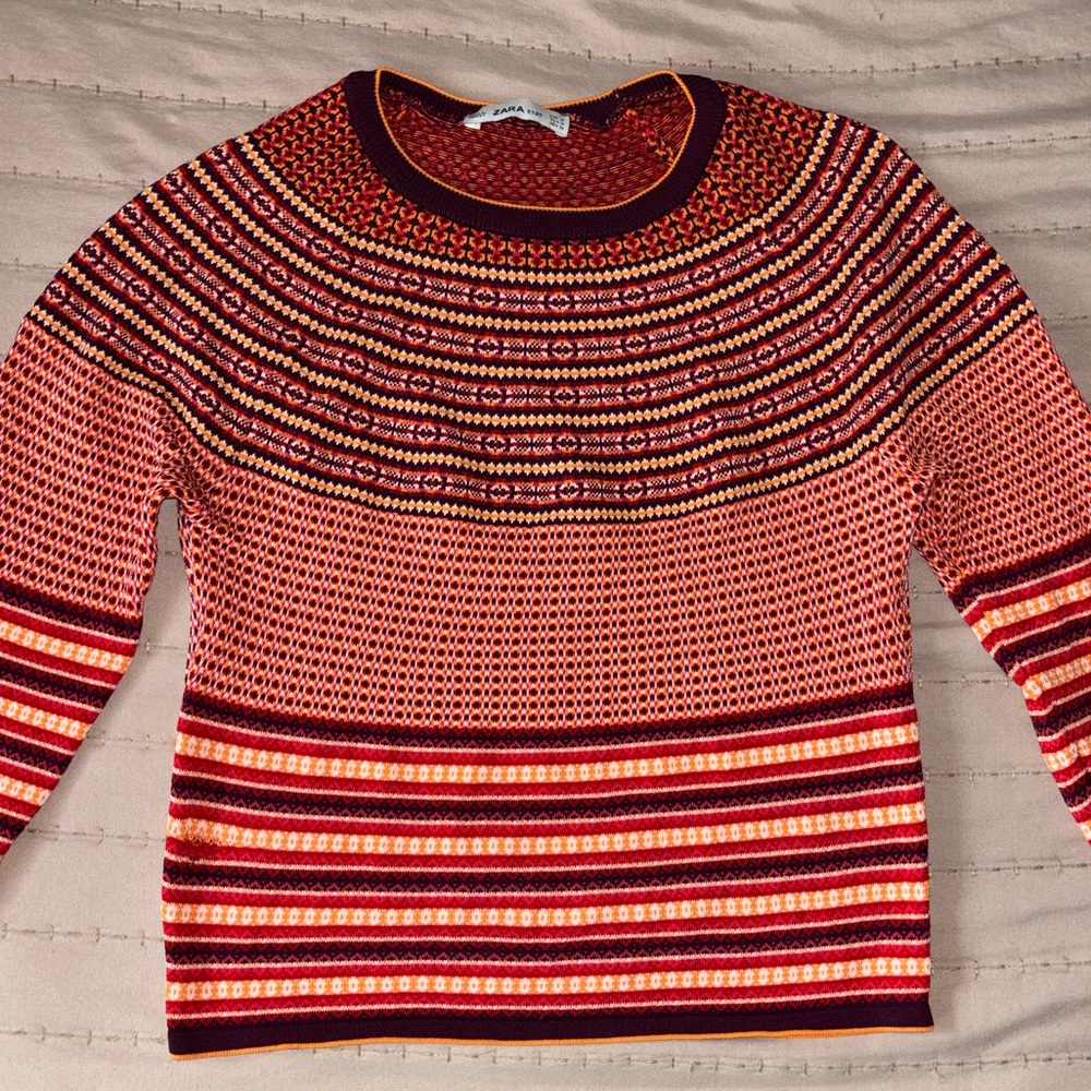 Zara Knit Multicolor Striped Women's Sweater